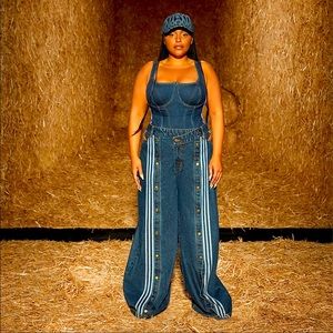 Ivy Park Rodeo Denim Collection 2 piece body suit and pants XL